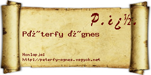 Péterfy Ágnes névjegykártya