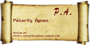 Péterfy Ágnes névjegykártya
