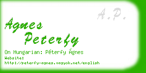 agnes peterfy business card