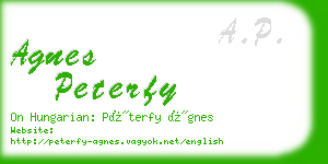 agnes peterfy business card